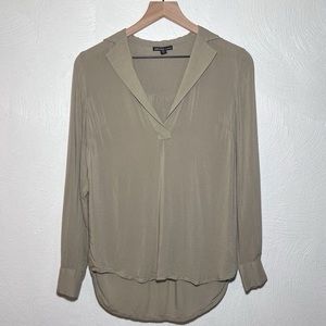 James Perse Tan Collared Blouse